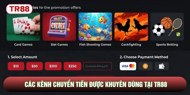 Các kênh chuyển tiền được khuyên dùng tại TR88 Các kênh chuyển tiền được khuyên dùng tại TR88