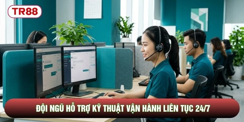 Đội ngũ hỗ trợ kỹ thuật vận hành liên tục 24/7