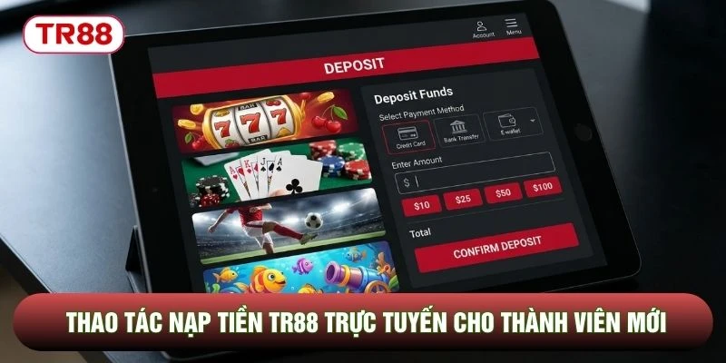 Thao tác nạp tiền TR88 trực tuyến cho thành viên mới Thao tác nạp tiền TR88 trực tuyến cho thành viên mới